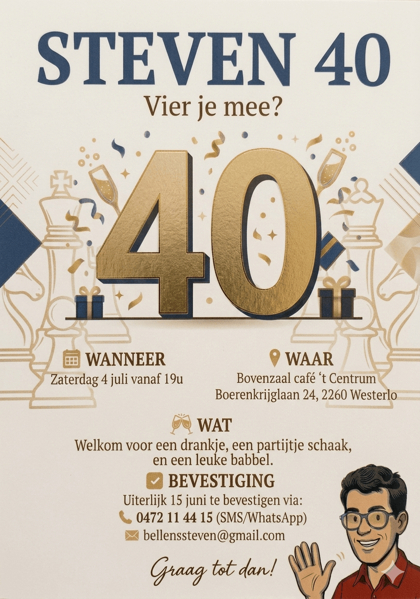 steven 40 uitnodiging